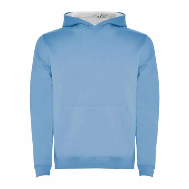 SWEAT SHIRT CAPUCHE PERSONNALISE 'RAPHAEL KIDS' - bleu ciel / blanc