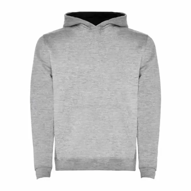 SWEAT SHIRT CAPUCHE PERSONNALISE 'RAPHAEL KIDS' - gris chiné / noir