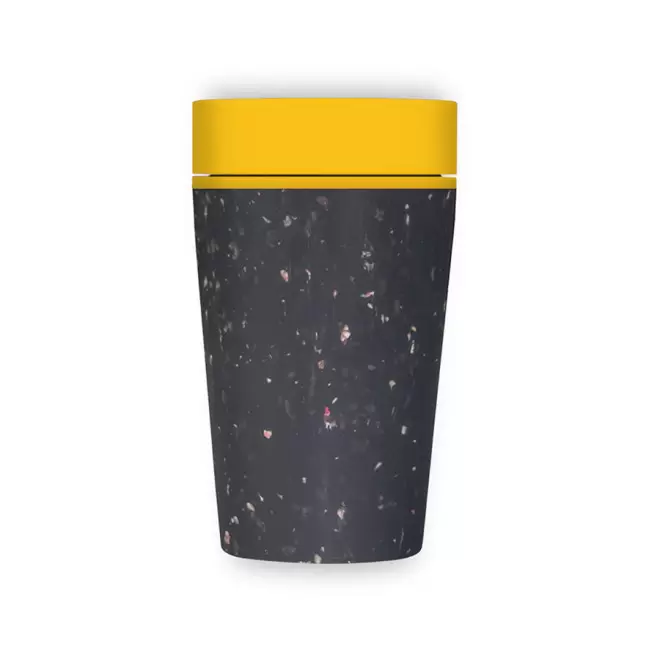 MUG PERSONNALISABLE REUTILISABLE ET DURABLE 'KAFFI' - noir/jaune