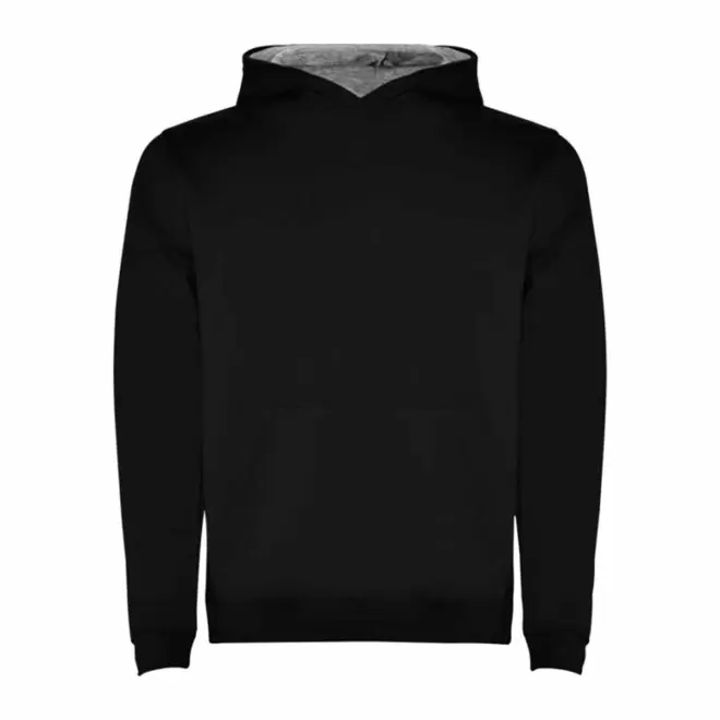 SWEAT SHIRT CAPUCHE PERSONNALISE 'RAPHAEL KIDS' - noir / gris chiné