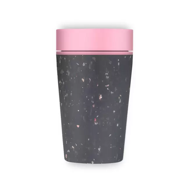 MUG PERSONNALISABLE REUTILISABLE ET DURABLE 'KAFFI' - noir/rose