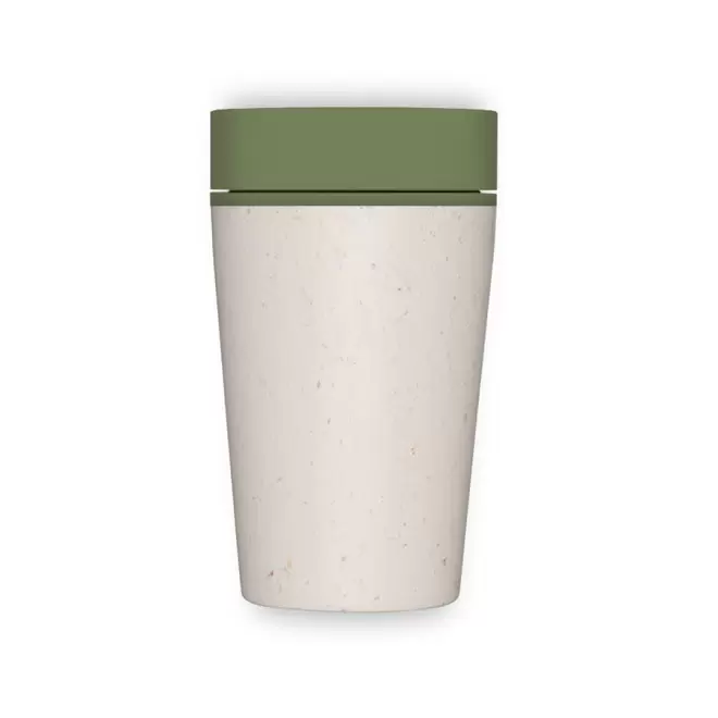 MUG PERSONNALISABLE REUTILISABLE ET DURABLE 'KAFFI' - blanc chine/vert