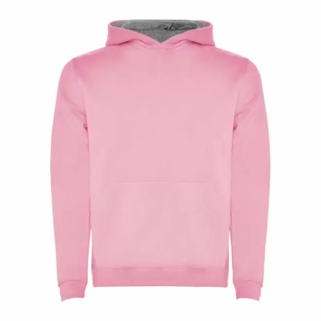 SWEAT SHIRT CAPUCHE PERSONNALISE 'RAPHAEL KIDS' - rose / gris