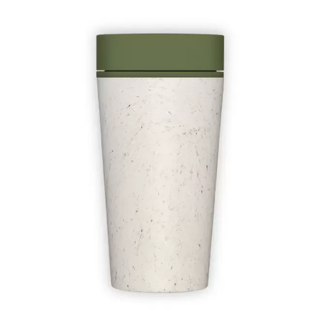 MUG PERSONNALISABLE REUTILISABLE ET DURABLE 340 mL 'BOLLI' - blanc/vert