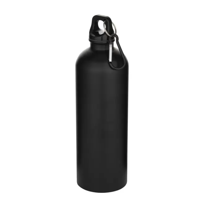 GOURDE ACIER RECYCLE 750ML PERSONNALISABLE 'AVEREST' MOUSQUETON NOIR - noir mat