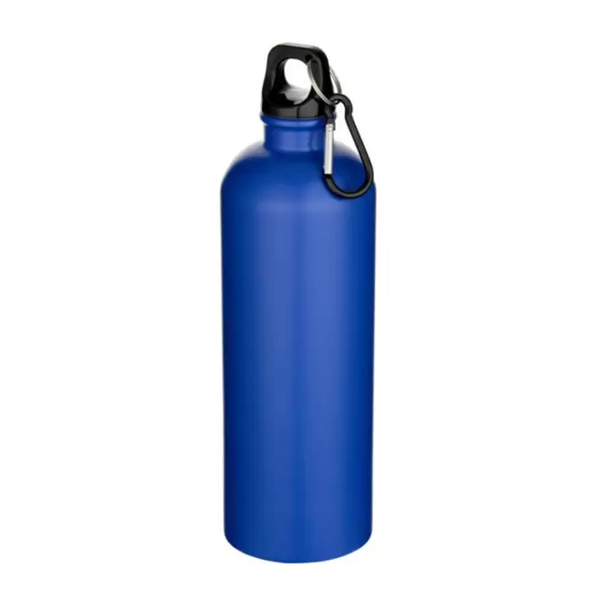 GOURDE ACIER RECYCLE 750ML PERSONNALISABLE 'AVEREST' MOUSQUETON NOIR - bleu mat