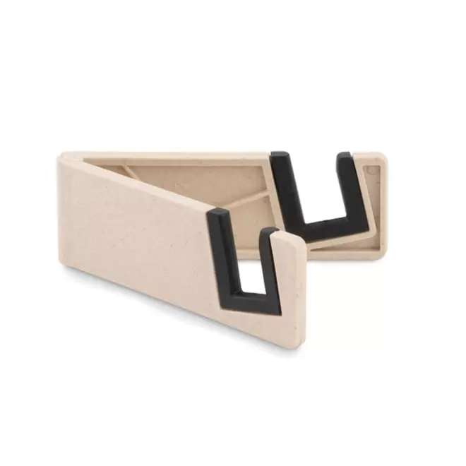 SUPPORT DE TELEPHONE ET TABLETTE PERSONNALISABLE 'PLIKI' - naturel