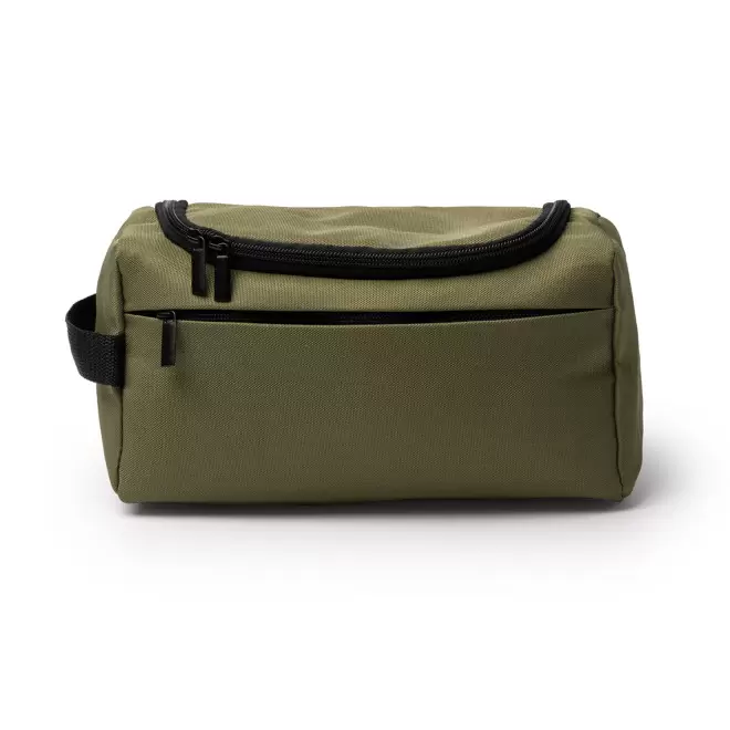 TROUSSE DE TOILETTE PERSONNALISABLE RPET 'NIXO' - vert fonce