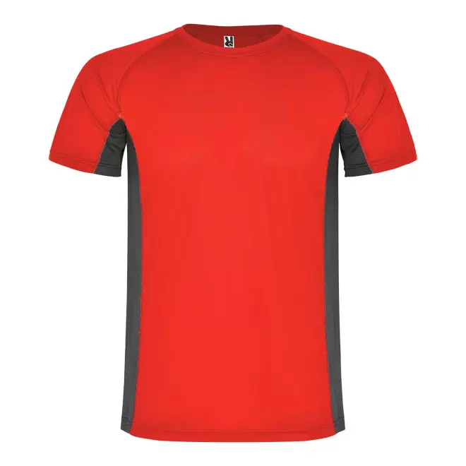 TEE-SHIRT DE SPORT ENFANT PERSONNALISABLE 'SHANGHAI' - rouge/gris