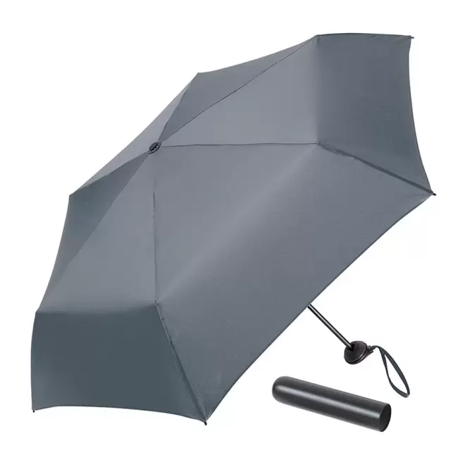 PARAPLUIE TEMPETE PLIABLE MANUEL PERSONNALISABLE FARE® 'PARISA' - noir/gris