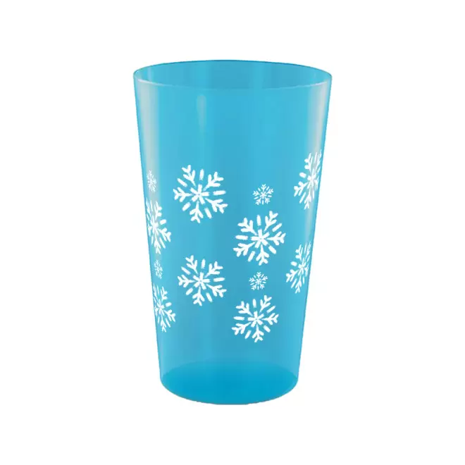 GOBELET MIF 30CL PERSONNALISABLE 'CUPY NOEL' - bleu transparent