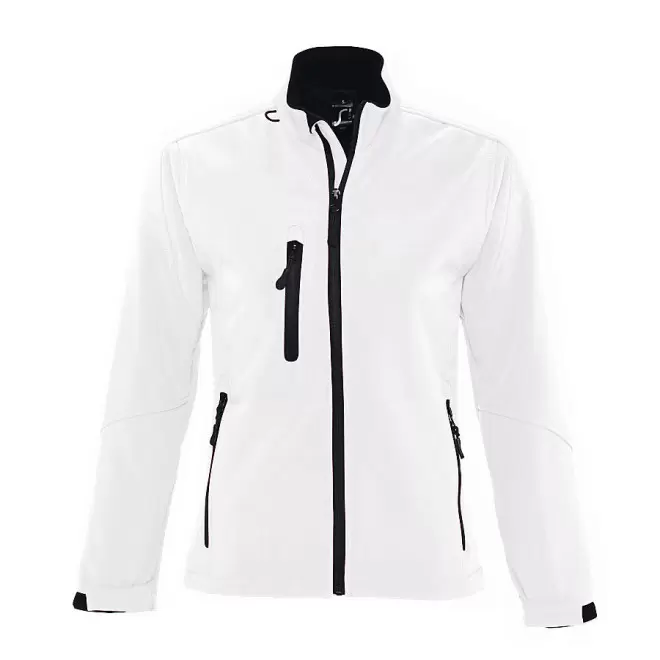 VESTE PUBLICITAIRE ZIPPÉE SOFTSHELL FEMME 'RELAX' 340 GR/M² - blanc