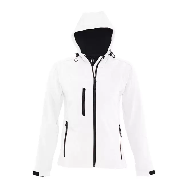 VESTE SOFTSHELL A CAPUCHE FEMME 'REPLAY' 340 GR/M² - blanc