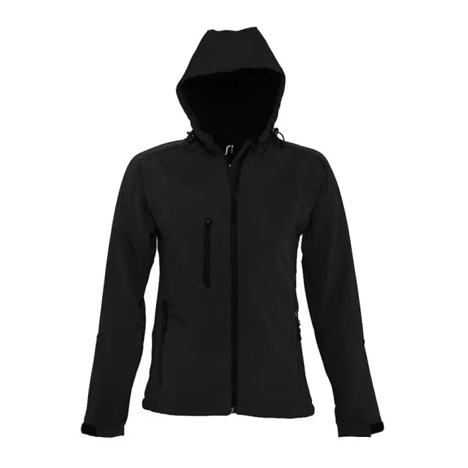 VESTE SOFTSHELL A CAPUCHE FEMME 'REPLAY' 340 GR/M² - noir