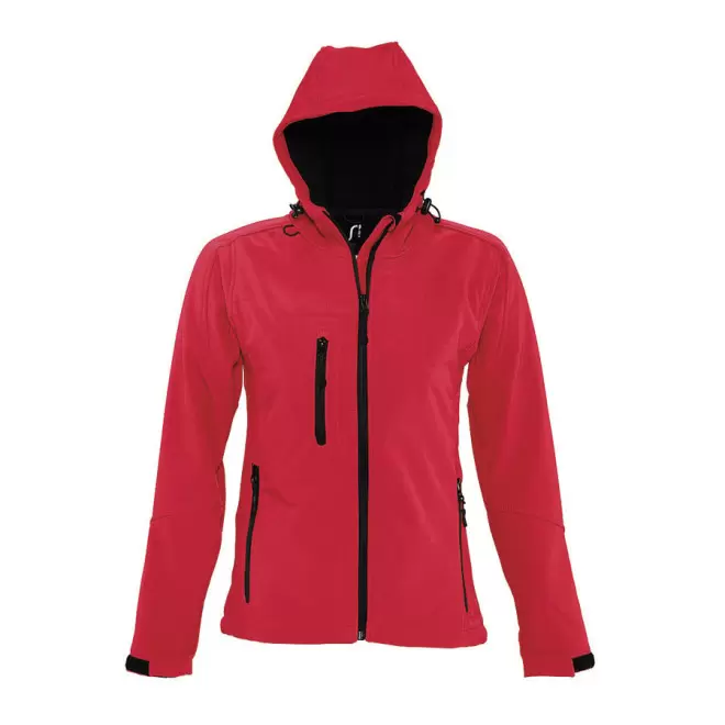 VESTE SOFTSHELL A CAPUCHE FEMME 'REPLAY' 340 GR/M² - rouge