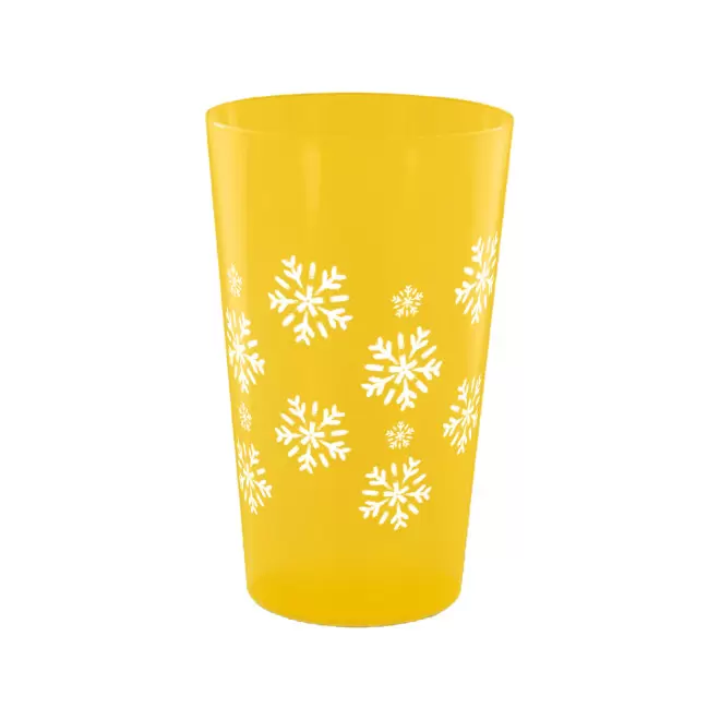 GOBELET MIF 30CL PERSONNALISABLE 'CUPY NOEL' - jaune transparent