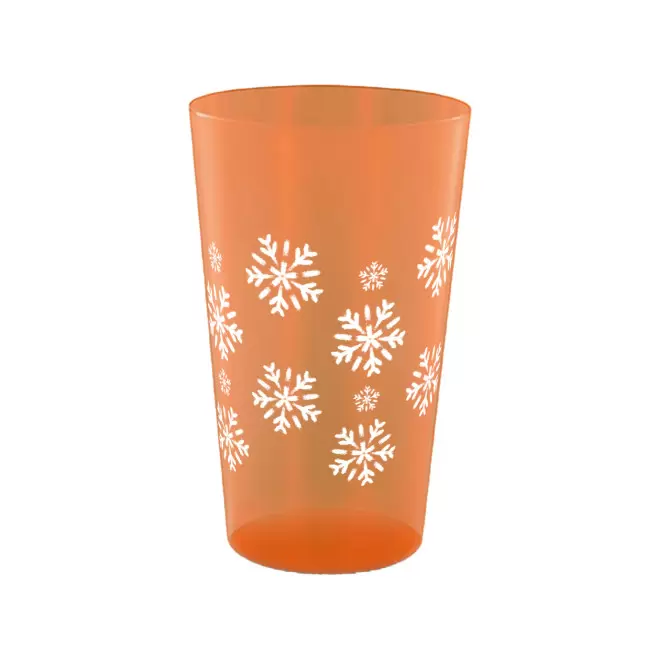 GOBELET MIF 30CL PERSONNALISABLE 'CUPY NOEL' - orange transparent