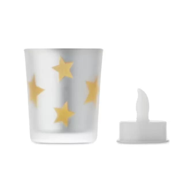 BOUGIE LED NOEL PERSONNALISABLE 'CANDLY' - doré