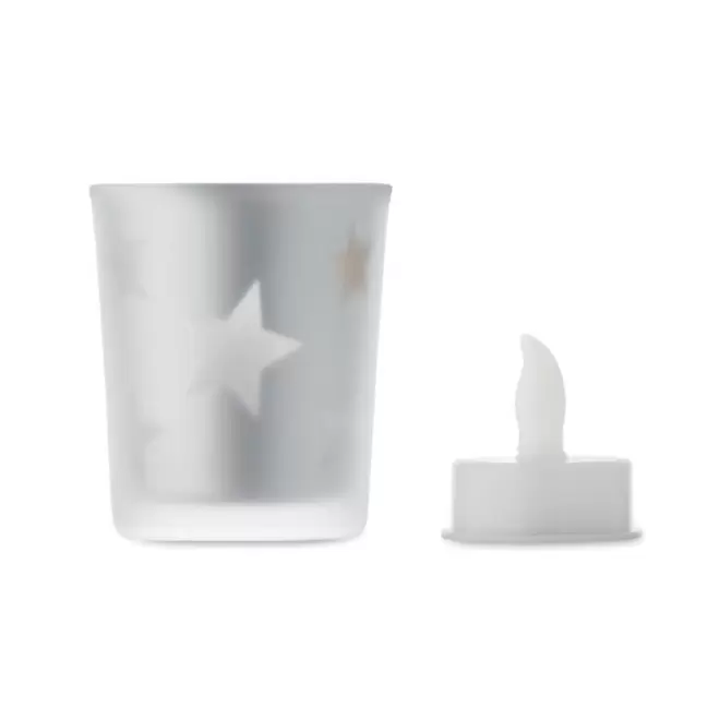 BOUGIE LED NOEL PERSONNALISABLE 'CANDLY' - argenté