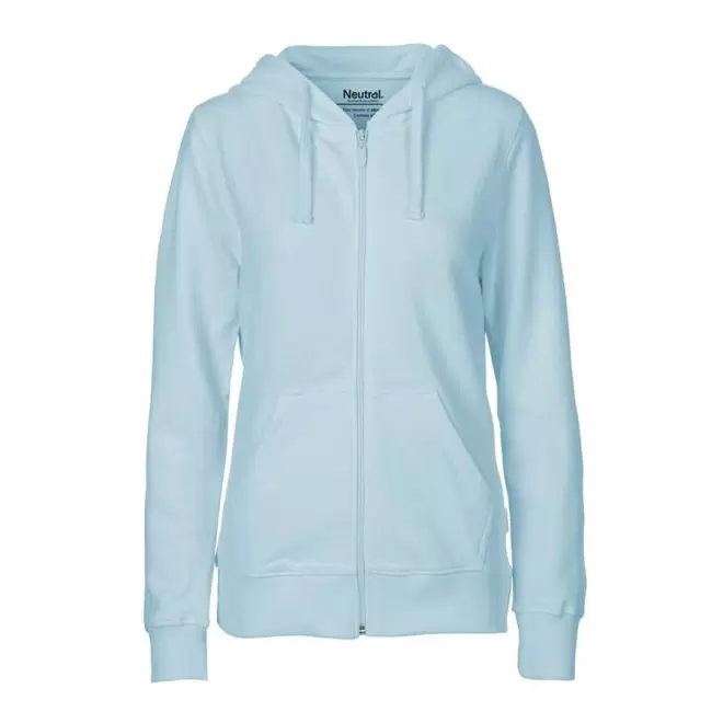 SWEAT-SHIRT PERSONNALISÉ ZIP FEMME BIO NEUTRAL® 'YORIS FEMME' - light blue