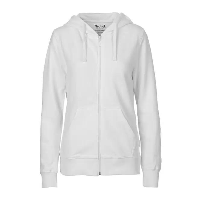 SWEAT-SHIRT PERSONNALISÉ ZIP FEMME BIO NEUTRAL® 'YORIS FEMME' - white