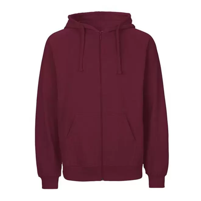SWEAT-SHIRT PERSONNALISÉ ZIP HOMME BIO NEUTRAL® 'YORIS' - burgundy