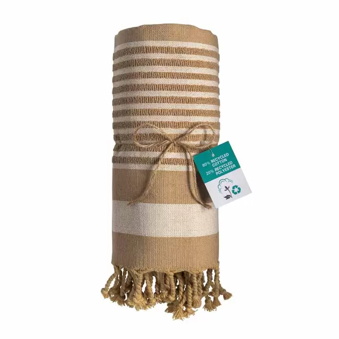 SERVIETTE DE PLAGE PERSONNALISÉE FOUTA 'HORTENSE 350 RECYCLE' - ecru