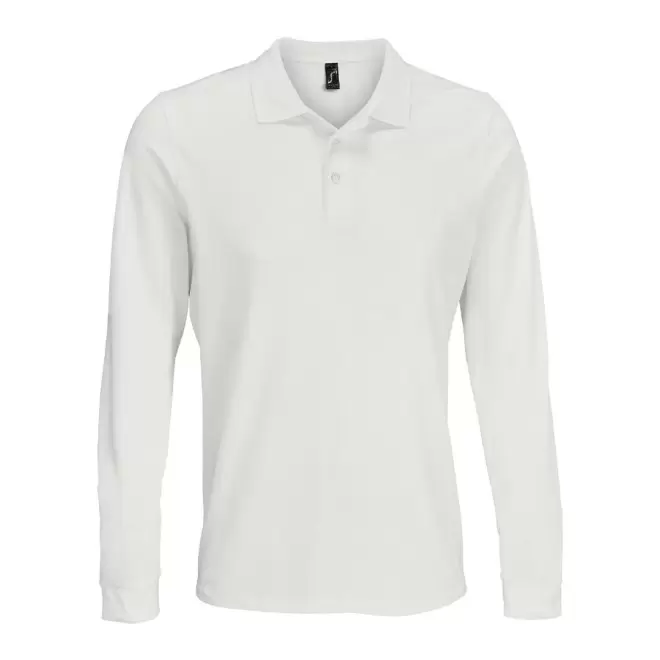 POLO PUBLICITAIRE MIXTE MANCHES LONGUES BLANC 'PRIME LSL' - blanc