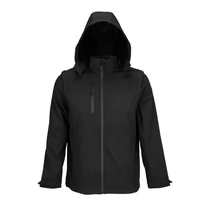 VESTE SOFTSHELL PERSONNALISÉE AMOVIBLE 'FALCON 3IN1' - noir