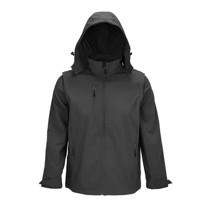VESTE SOFTSHELL PERSONNALISÉE AMOVIBLE 'FALCON 3IN1' - anthracite