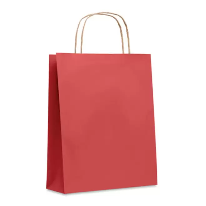 SAC PAPIER KRAFT ANSES TORSADEES 'HONDURO' 18X21X8 CM- EXPÉDITION RAPIDE 5 JOURS - rouge