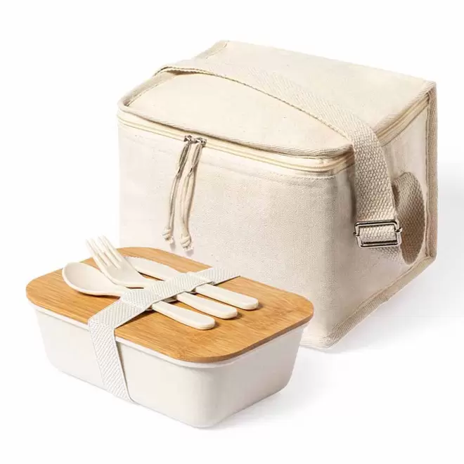 SET PERSONNALISE SAC ISOTHERME ET LUNCHBOX 'FINTRY' - naturel