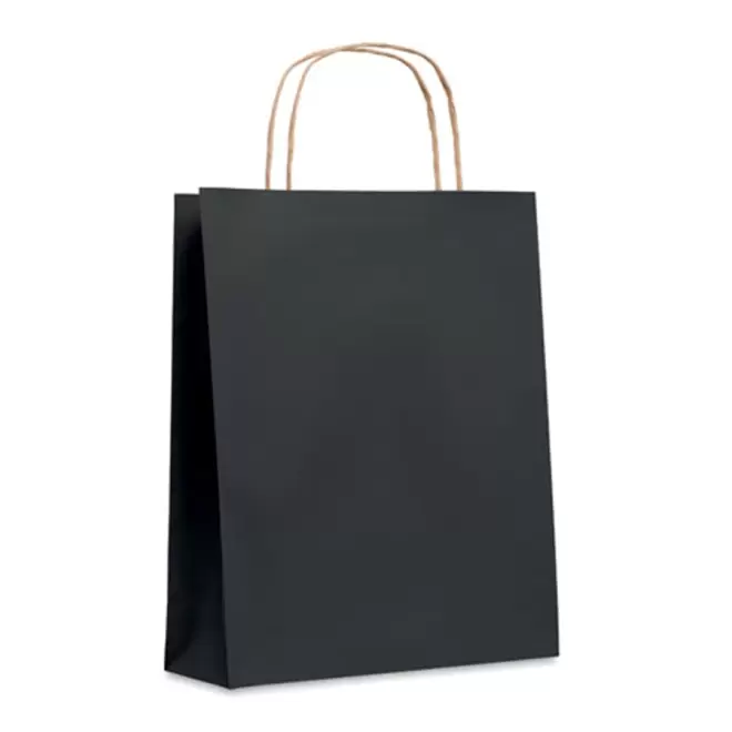 SAC PAPIER KRAFT ANSES TORSADEES 'HONDURO' 18X21X8 CM- EXPÉDITION RAPIDE 5 JOURS - noir