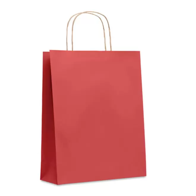 SAC PAPIER KRAFT ANSES TORSADEES 'HONDURO' 25X32X11 CM - EXPÉDITION RAPIDE 5 JOURS - rouge