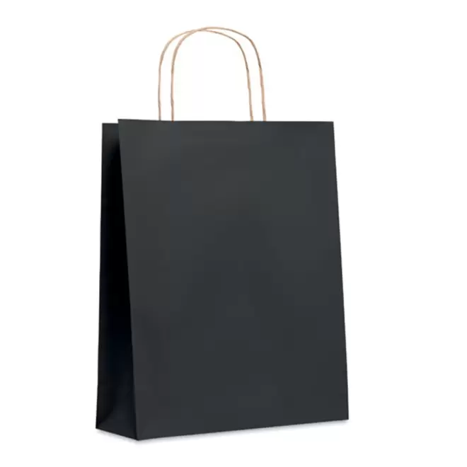 SAC PAPIER KRAFT ANSES TORSADEES 'HONDURO' 25X32X11 CM - EXPÉDITION RAPIDE 5 JOURS - noir