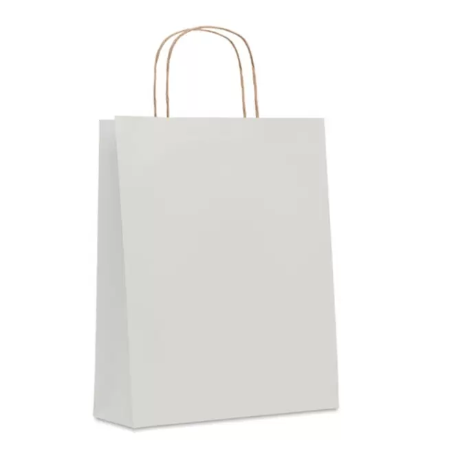 SAC PAPIER KRAFT ANSES TORSADEES 'HONDURO' 32X12X40 CM- EXPÉDITION RAPIDE 5 JOURS - blanc