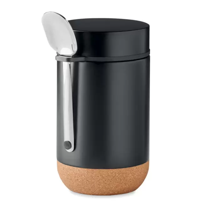 THERMOS ALIMENTAIRE ISOTHERME PERSONNALISABLE 'ROSLIN' - noir