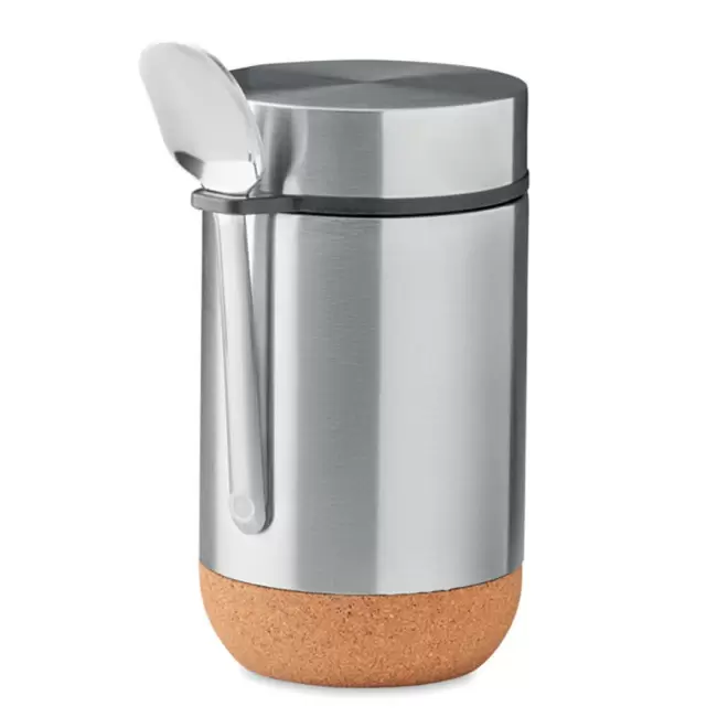 THERMOS ALIMENTAIRE ISOTHERME PERSONNALISABLE 'ROSLIN' - argenté