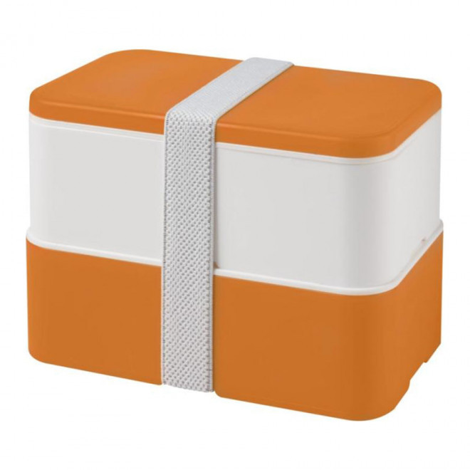 LUNCH BOX PERSONNALISABLE 'STOBO DOUBLE' - orange/blanc