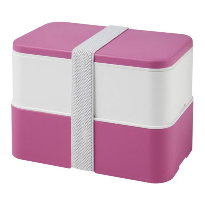 LUNCH BOX PERSONNALISABLE 'STOBO DOUBLE' - rose/blanc