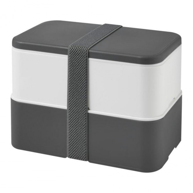 LUNCH BOX PERSONNALISABLE 'STOBO DOUBLE' - gris/blanc