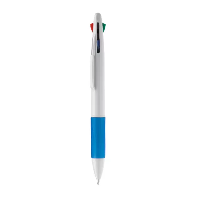 STYLO PERSONNALISÉ 4 COULEURS 'TERAMO' - blanc/bleu
