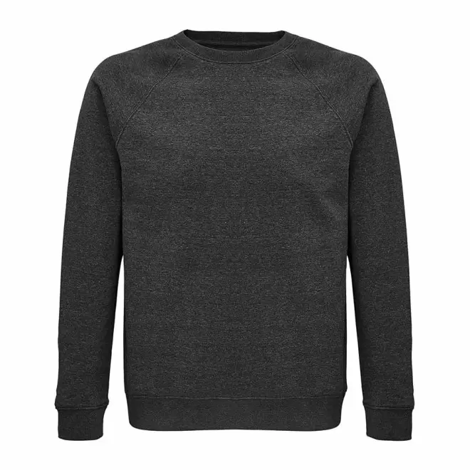 SWEAT-SHIRT PERSONNALISÉ BIO MIXTE COL ROND 'SPACE' - anthracite chine