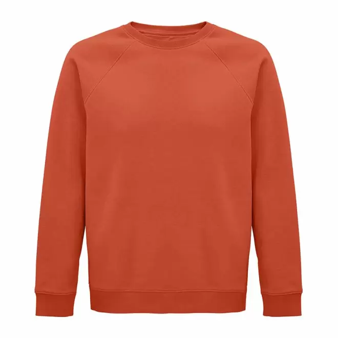 SWEAT-SHIRT PERSONNALISÉ BIO MIXTE COL ROND 'SPACE' - orange brule