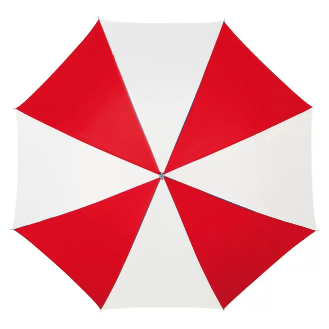 PARAPLUIE PUBLICITAIRE MANCHE DROIT OUVERTURE AUTO 'ABERDEEN BOIS' - blanc/rouge