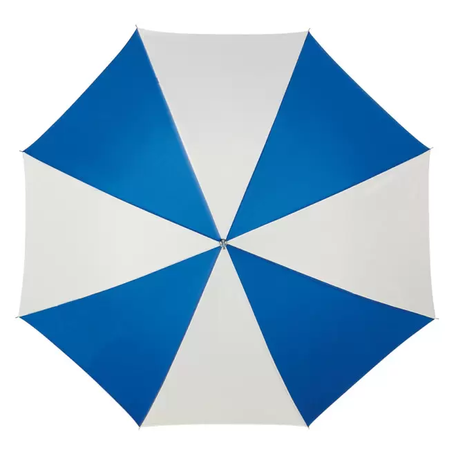 PARAPLUIE PUBLICITAIRE MANCHE DROIT OUVERTURE AUTO 'ABERDEEN BOIS' - blanc/bleu