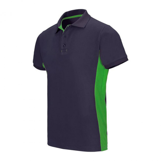POLO PERSONNALISÉ BICOLORE MANCHES COURTES 'ALBANE MC' 180 GR/M² - navy/lime