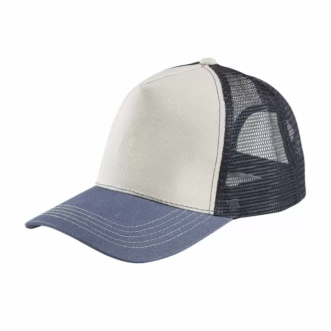 CASQUETTE TRUCKER FILET PERSONNALISABLE 'BLINK' - écru/bleu