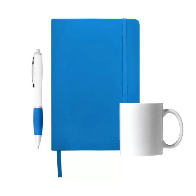 SET CARNET STYLO MUG PERSONNALISABLE 'JOSI' - bleu clair