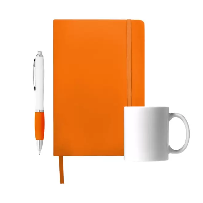 SET CARNET STYLO MUG PERSONNALISABLE 'JOSI' - orange